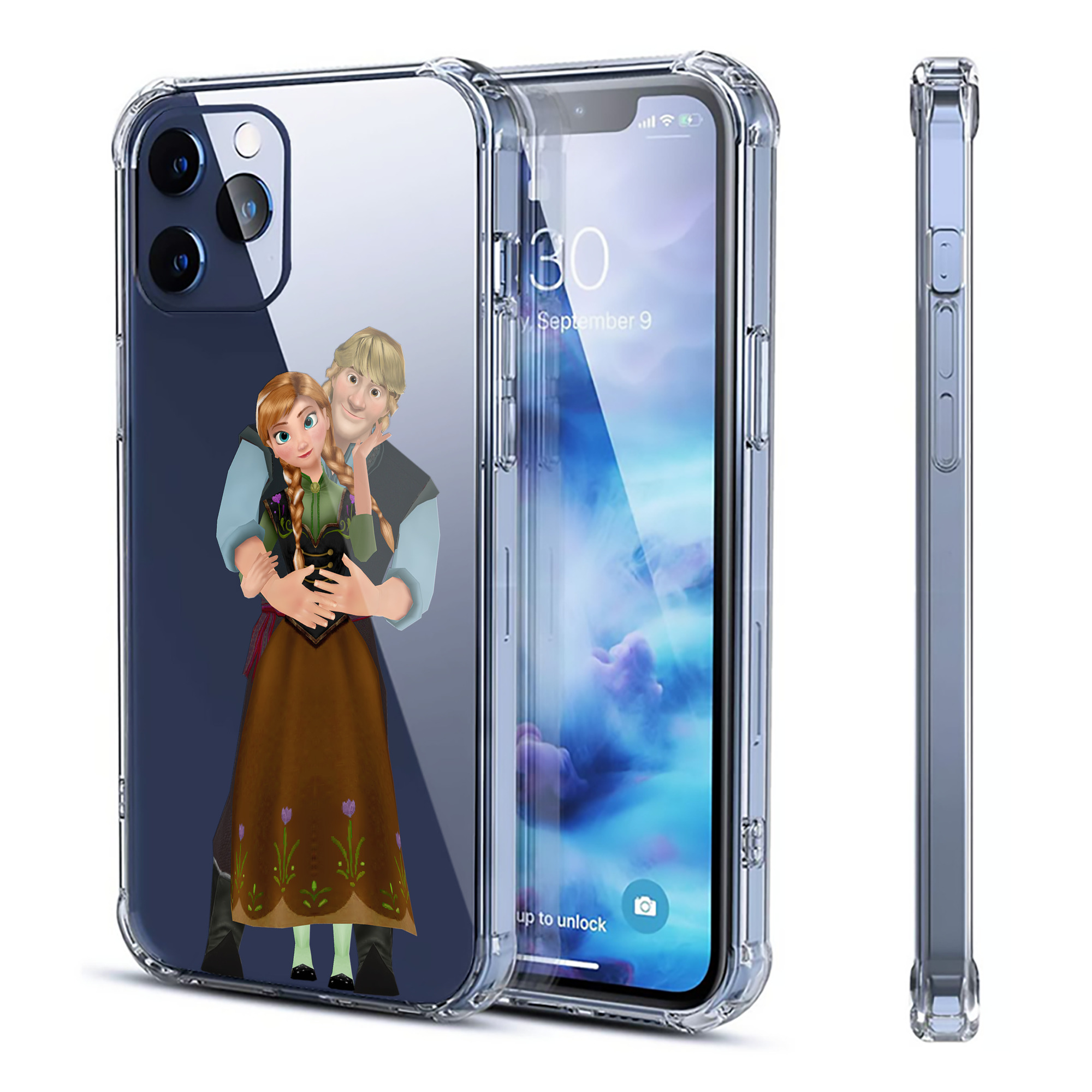 （画像用） アナと雪の女王 アンナ エルサ Frozen Anna Elsa 【iPhone 12シリーズ対応】透明スマホケース（クリアソフトケース）